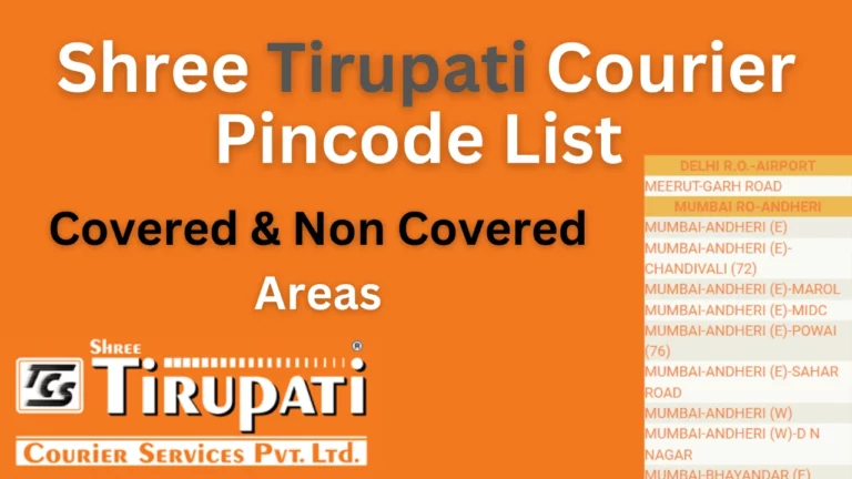 Shree Tirupati Courier Pincode List & Locator